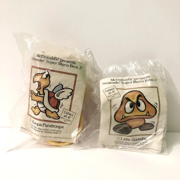 Vintage McDonalds Koopa Paratroopa and Little Goomba Super  Mario Bros 3 - Picture 1 of 16